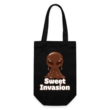 Sweet Invasion Alien Chocolate - Geschenkbeutel für Flaschen - Schwarz - Vorne