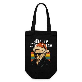 Rétro Schopenhauer Père Noël Portrait T-shirt de Noël - Sac à bouteille - noir - Devant