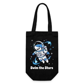 Weltraumhai Astronaut - Geschenkbeutel für Flaschen - Schwarz - Vorne