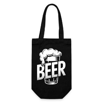 Bier – Cool Beer Logo - Geschenkbeutel für Flaschen - Schwarz - Vorne
