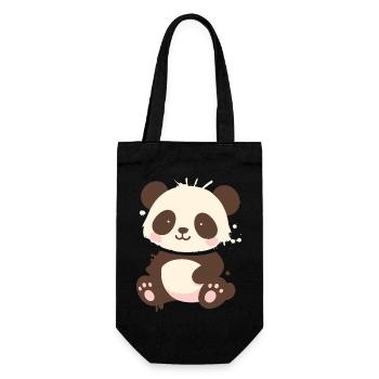 Niedlicher Panda – verspielter Graffiti-Cartoon - Geschenkbeutel für Flaschen - Schwarz - Vorne