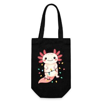 Axolotl Weihnachtspullover Weihnachten lustig süß - Geschenkbeutel für Flaschen - Schwarz - Vorne