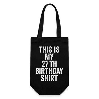 Cadeau 27e Anniversaire 27 ans - cadeau 27 ans - Sac à bouteille - noir - Devant