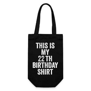 Cadeau 22e Anniversaire 22 ans - cadeau 22 ans - Sac à bouteille - noir - Devant
