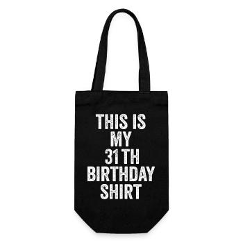 31. Geburtstagsgeschenk 31. Geburtstag - 31. Geburtstagsgeschenk - Geschenkbeutel für Flaschen - Schwarz - Vorne
