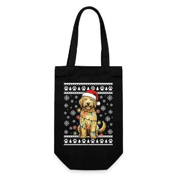 Cadeau de Noël pour un chien de Noël moche pour caniche - Sac à bouteille - noir - Devant