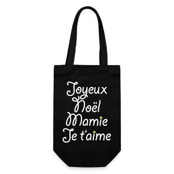 Merry Christmas Granny I love you - Gift Bag for Bottles - black - Front