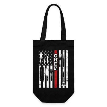 Chef USA Flag - Cooking Patriot Grilling - Gift Bag for Bottles - black - Front