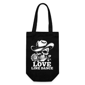 Schädel Cowboy Liebe Line Dance - Geschenkbeutel für Flaschen - Schwarz - Vorne