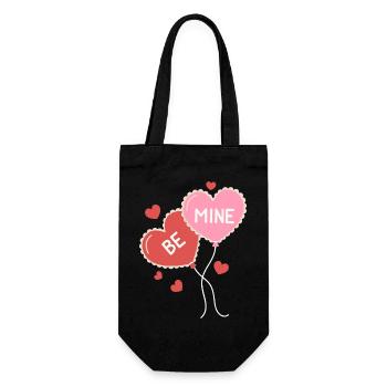 Be Mine – Botschaft der Liebe - Geschenkbeutel für Flaschen - Schwarz - Vorne