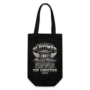 Oldtimer 1957 Jahrgang Retro Geburtstag Geschenk - Geschenkbeutel für Flaschen - Schwarz - Vorne