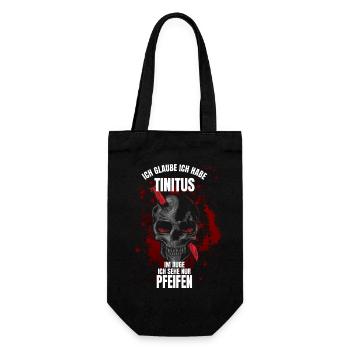 Ich glaube ich habe Tinitus - Geschenkbeutel für Flaschen - Schwarz - Vorne