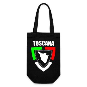 Toskana-Souvenir im trikolorierten Italien T-Shirt - Geschenkbeutel für Flaschen - Schwarz - Vorne