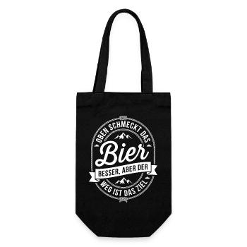 The beer tastes better at the top - Gift Bag for Bottles - black - Front