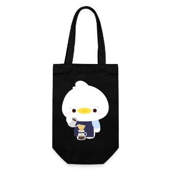 Kawaii Barista Duck - Gift Bag for Bottles - black - Front