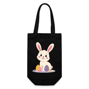 Osterhase - Geschenkbeutel für Flaschen - Schwarz - Vorne