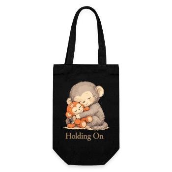 Anxious Monkey Plush Toy Solace - Gift Bag for Bottles - black - Front
