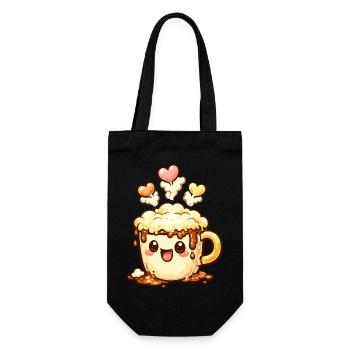 Coffee Smile Latte Mug Heart - Gift Bag for Bottles - black - Front