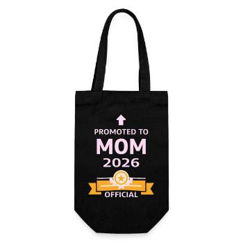 Mama seit 2026 – Proud New Mom Design - Geschenkbeutel für Flaschen - Schwarz - Vorne