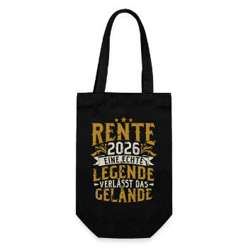 Rente 2026 Renter Ruhestand Geschenk - Geschenkbeutel für Flaschen - Schwarz - Vorne