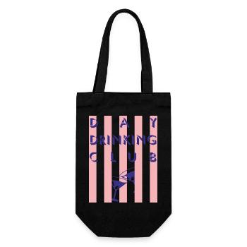 Imprimé rayé de club à boire de jour - Sac à bouteille - noir - Devant