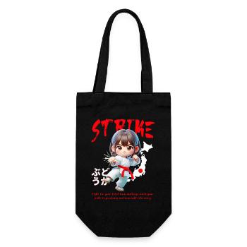 Chibi Karate Hero Strike - Gift Bag for Bottles - black - Front