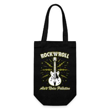 Rock 'N' Roll Ain't Noise Pollution Guitar - Gift Bag for Bottles - black - Front