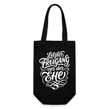Letzter Freigang vor der Ehe JGA Design - Geschenkbeutel für Flaschen - Schwarz - Vorne