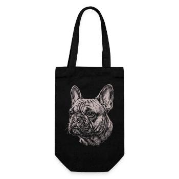 French Bulldog - Stock Illustration - Gift Bag for Bottles - black - Front