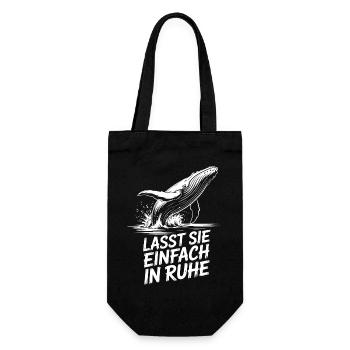Rettet die Wale - Geschenkbeutel für Flaschen - Schwarz - Vorne