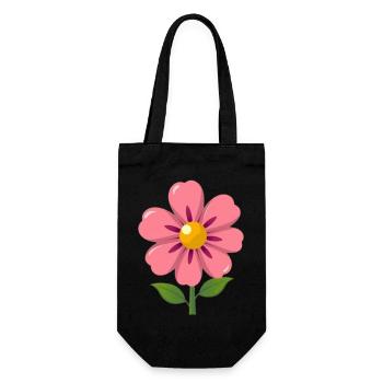 Blume pastell Blumen Blüte pink Geschenk Mutter - Geschenkbeutel für Flaschen - Schwarz - Vorne