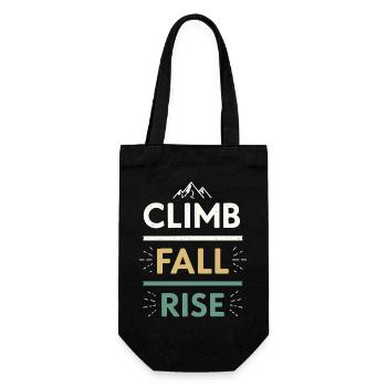 Climbs Falls Raises Mountain - Gift Bag for Bottles - black - Front