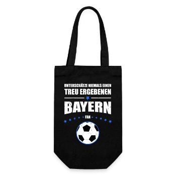 Treu ergebener Bayern Fan Geschenk | Vintage Look - Geschenkbeutel für Flaschen - Schwarz - Vorne