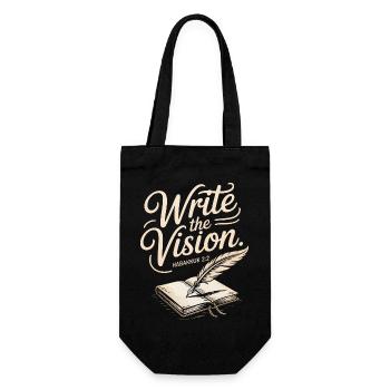 Write the Vision: Habakkuk 2:2 - Gift Bag for Bottles - black - Front