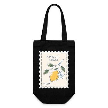 Amalfi Küstenzitronen Motiv - Geschenkbeutel für Flaschen - Schwarz - Vorne