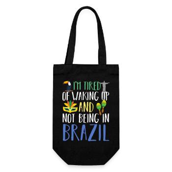 Brasilien - Geschenkbeutel für Flaschen - Schwarz - Vorne
