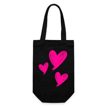 Cœurs Rose - Sac à bouteille - noir - Devant
