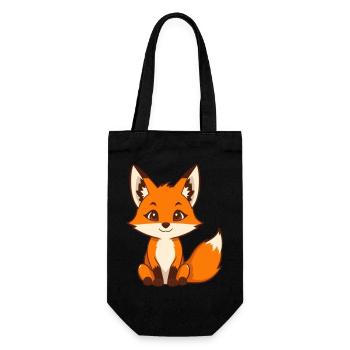 Niedlicher Fuchs Geschenk Naturliebhaber Wanderer - Geschenkbeutel für Flaschen - Schwarz - Vorne
