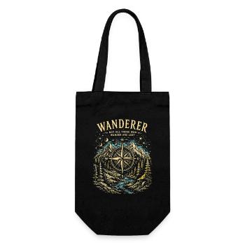 Wanderer Compass Hiking Adventure - Gift Bag for Bottles - black - Front