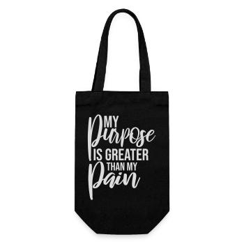 Mon but est plus grand que ma douleur, ce qui signifie le logo des guillemets - Sac à bouteille - noir - Devant