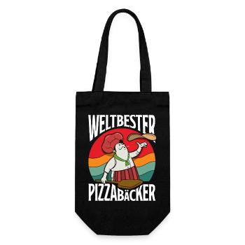 Weltbester Pizzabäcker Spruch - Geschenkbeutel für Flaschen - Schwarz - Vorne