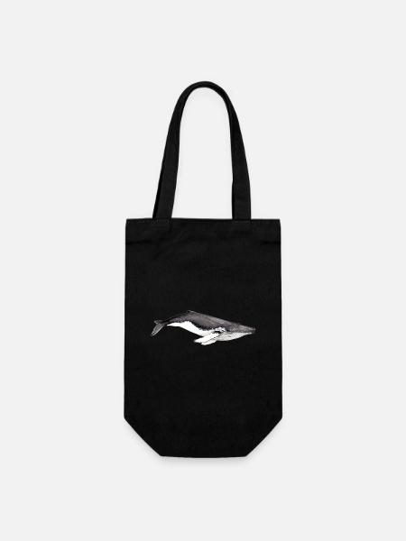 Yubarta - Baleine à bosse - Buckelwal - Geschenkbeutel für Flaschen - Schwarz