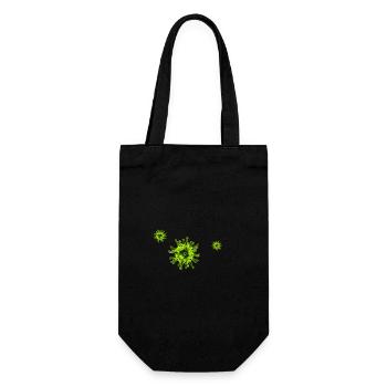 NeonVirus Muster - Geschenkbeutel für Flaschen - Schwarz - Vorne