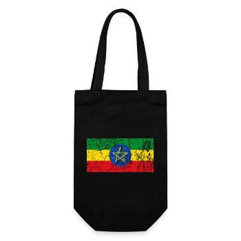 Äthiopien Afrika Flagge Vintage-Effekt - Geschenkbeutel für Flaschen - Schwarz - Vorne