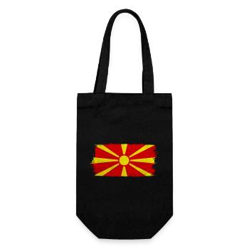 Macedonian sun on red - Gift Bag for Bottles - black - Front