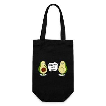 Avocado Sometimes I Feel Empty Graphic - Gift Bag for Bottles - black - Front