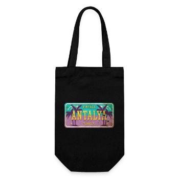 Antalya Türkei Beach Vintage Schild - Geschenkbeutel für Flaschen - Schwarz - Vorne