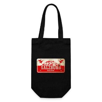 Salzburg Österreich Vintage Schild - Geschenkbeutel für Flaschen - Schwarz - Vorne