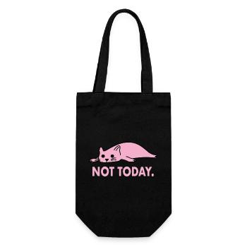 Not Today Cat Lazy Funny Work - Gift Bag for Bottles - black - Front