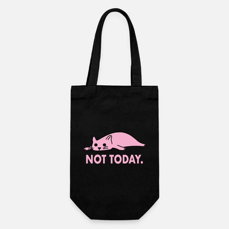 Not Today Cat Lazy Funny Work - Gift Bag for Bottles - black